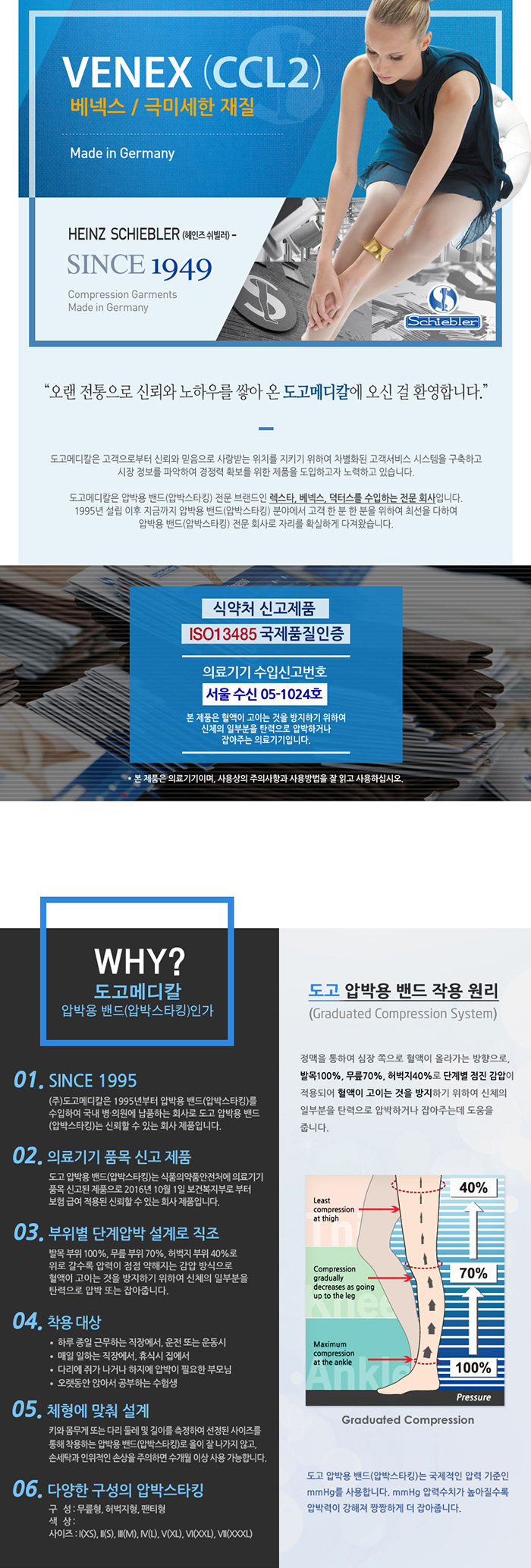 [베넥스] 도고 베넥스압박스타킹 / 팬티형 / 베넥스AT(30~40㎜Hg)