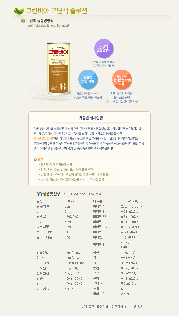 그린비아 고단백 솔루션