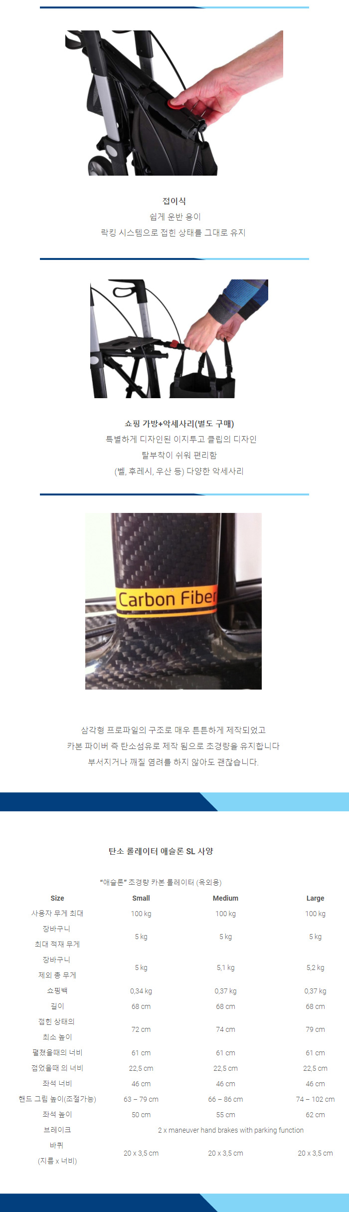 리하센 성인용보행기 롤레이터 애슬론CRBKM550