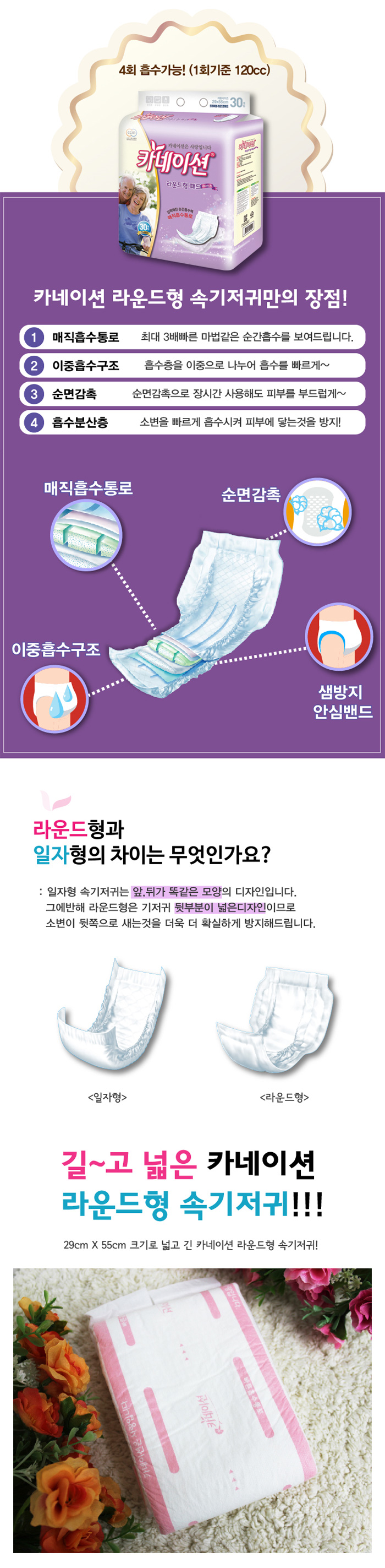 카네이션 교환패드/속기저귀