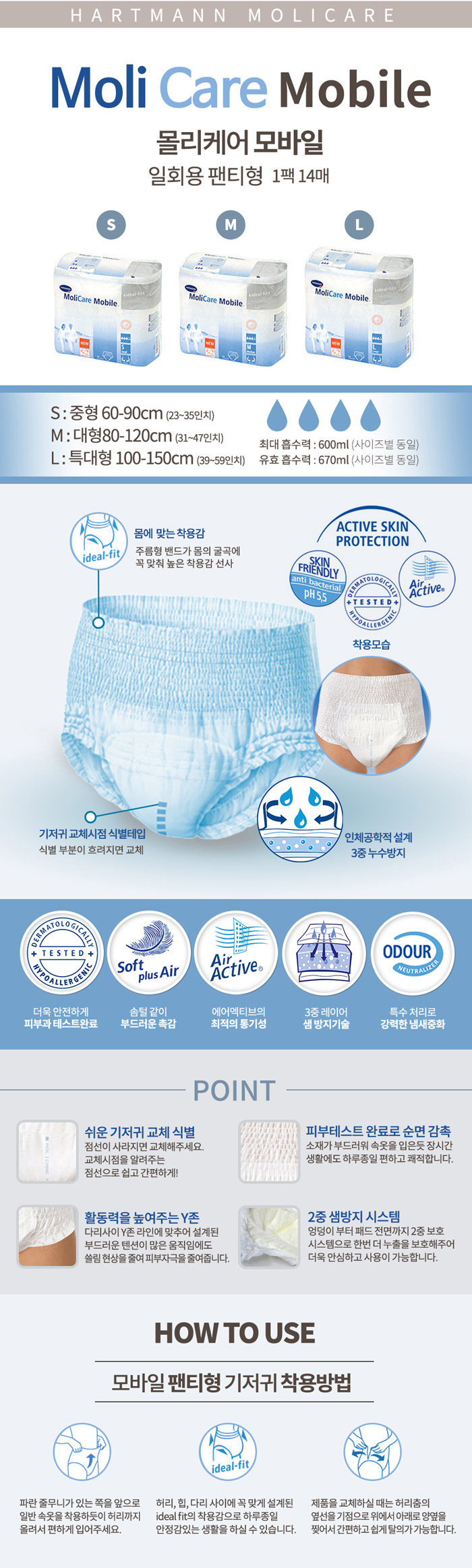 [독일하트만]몰리케어 모바일 언더웨어